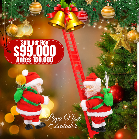 Papa noel con escalera + Luz Solar