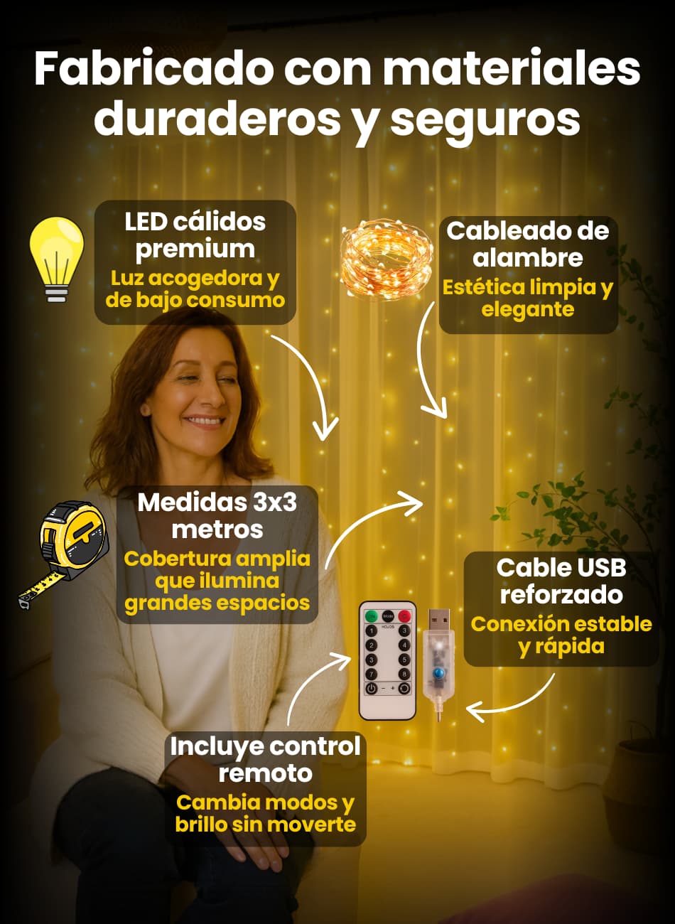 Cortina luces led