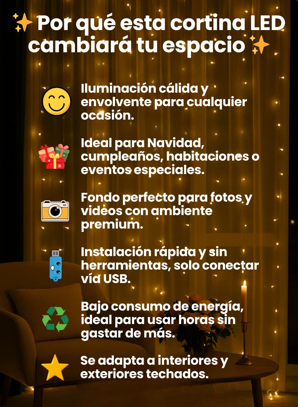 Cortina luces led