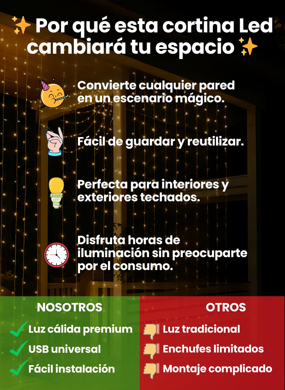 Cortina luces led