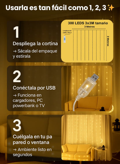 Cortina luces led