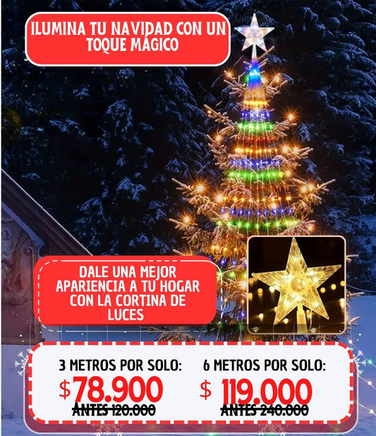 Cortina luces led con estrella